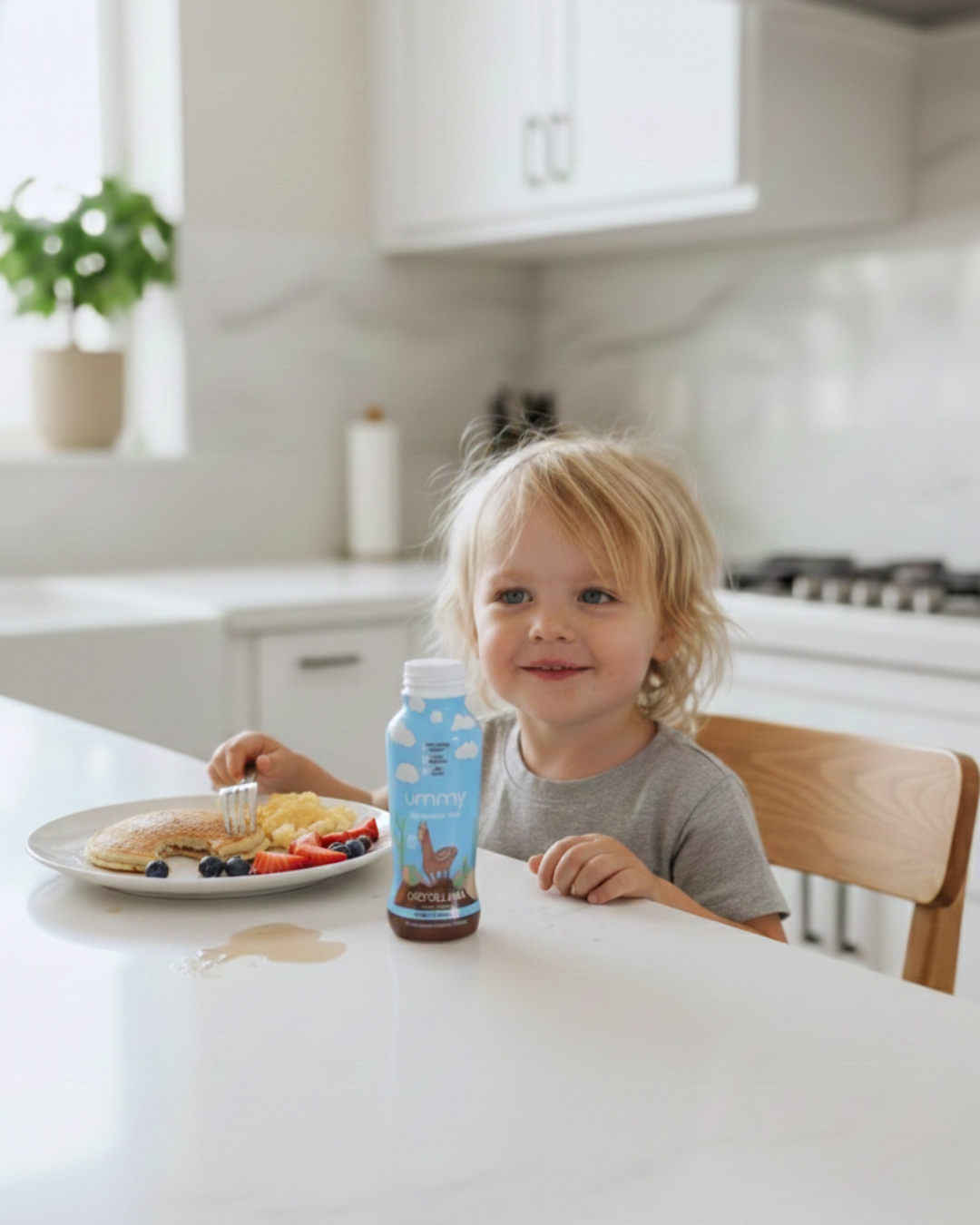 Child enjoying Ummy at breakfast